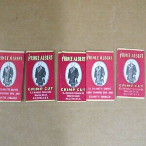 5 VTG Prince Albert Cigarette Tobacco Rolling Papers Crimp Cut 15 Sheet Paks